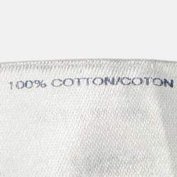 Pre Owned فستان عباية ماكسي شفاف من الدانتيل الأبيض أوسكار دي لا رينتا مقاس صغير