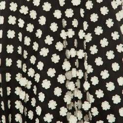 Pre Owned Oscar de la Renta Black Tulle Floral Applique Maxi Skirt M