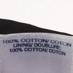 Pre Owned Oscar de la Renta Monochrome Floral Printed Cotton Maxi Dress M