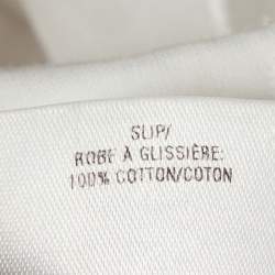 Pre Owned Oscar de la Renta White Eyelet Cotton Midi Dress S