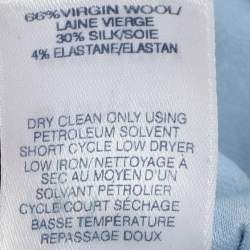 Pre Owned Oscar de la Renta Blue Wool Silk Top M