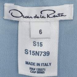 Pre Owned Oscar de la Renta Blue Wool Silk Top M