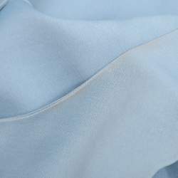 Pre Owned Oscar de la Renta Blue Wool Silk Top M