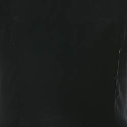 Pre Owned Oscar de la Renta Black Lace Trim Velvet Maxi Dress M