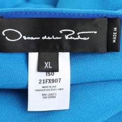 Oscar de la Renta Blue Silk Blend Kaftan XL