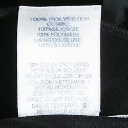 Pre Owned Oscar de la Renta Black Triangle Appliqué Tulle and Silk-Faille Gown L