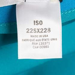 Oscar de la Renta Blue Wool Ruched Midi Dress XL