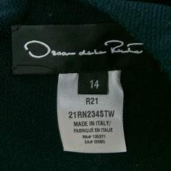 Pre Owned Oscar de la Renta Blue Wool Short Dress XL