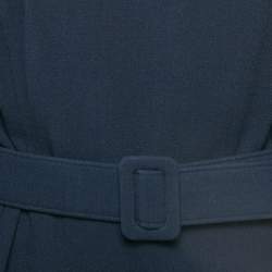 Pre Owned Oscar de la Renta Blue Wool Short Dress XL