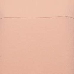 Oscar de la Renta Peachy Pink Virgin Wool Tie-Up Detail Mini Dress L