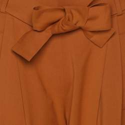 Pre Owned Oscar de la Renta Brown Cupro Palazzo Pants S