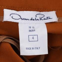 Pre Owned Oscar de la Renta Brown Cupro Palazzo Pants S