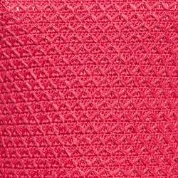 Pre Owned Oscar de la Renta Pink Crochet Sheer Top S