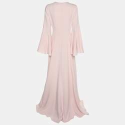 Pre Owned Oscar de la Renta Pink Jersey Long Dress M