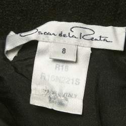 Pre Owned Oscar De La Renta Black Wool Blend Pencil Skirt M