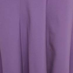 Pre Owned Oscar de la Renta Purple Wool Pleated Midi Skirt M