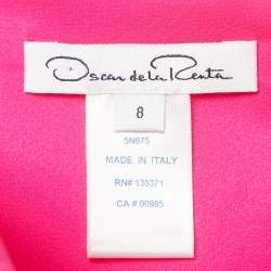 مملوكة مسبقًا Oscar de la Renta Pink Taffeta Silk Shorts Dress M