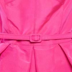 مملوكة مسبقًا Oscar de la Renta Pink Taffeta Silk Shorts Dress M