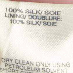 مملوكة مسبقًا فستان أوسكار دي لا رينتا مطبوع مائي حرير بيج طويل ميدي M