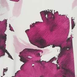 مملوكة مسبقًا فستان أوسكار دي لا رينتا مطبوع مائي حرير بيج طويل ميدي M