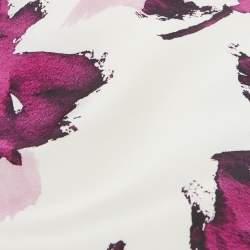 مملوكة مسبقًا فستان أوسكار دي لا رينتا مطبوع مائي حرير بيج طويل ميدي M