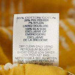 مملوكة مسبقًا Oscar de la Renta Yellow Embellished Cotton Blend Jacket & Skirt Set M