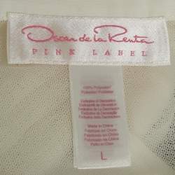 مملوكة مسبقًا Oscar de la Renta Pink Label White Tulle Belted Overlay Sheer Shrug L