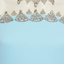 مملوكة مسبقًا فستان كاب حرير أوسكار دي لا رينتا أزرق تركواز مقاس صغير - إكس سمول