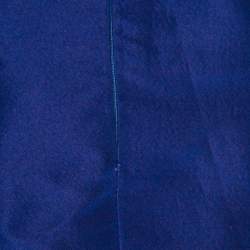 مملوكة مسبقًا فستان اوسكار دي لا رينتا واسع ومكسم بلا اكمام حرير أزرق زاهي S