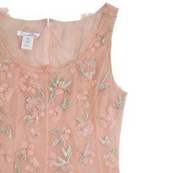Pre Owned Oscar de la Renta Pink Floral Embellished Evening Gown Spring 2013 L