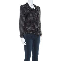 Pre Owned Oscar de la Renta Black Tweed Blazer M