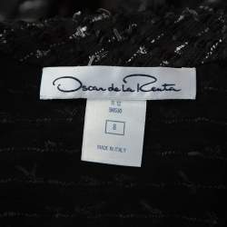 Pre Owned Oscar de la Renta Black Tweed Blazer M