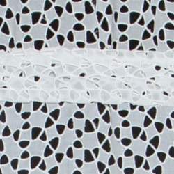 Pre Owned Oscar de la Renta White Crochet Maxi Belted Kaftan S