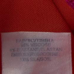 Pre Owned Oscar de la Renta Orange Crepe Floral Applique Detail Tunic XL