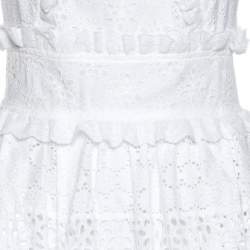 مملوكة مسبقًا فستان أوسكار دي لا  رينتا مخرم متعاكس من الأمام قطن أبيض S