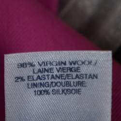 Pre Owned Oscar de la Renta Pink Stretch Wool Belted Culottes XL