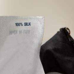 Oscar de la Renta Monochrome Silk Embellished Sleeveless Dress S