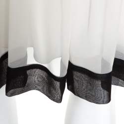 Oscar de la Renta Bicolor Chiffon Pleated A Line Skirt M