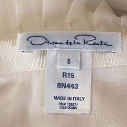Oscar de la Renta Bicolor Chiffon Pleated A Line Skirt M