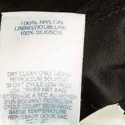 Pre Owned Oscar de la Renta Black Floral Embroidered and Appliqued Tulle Halter Neck Gown M