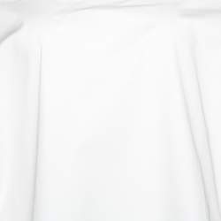 مملوكة مسبقًا بلوزة أوسكار دي لا رينتا أكمام منفوخة قطن سترتش بيضاء XXL