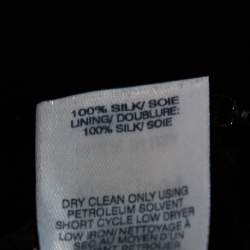 مملوكة مسبقًا فستان أوسكار دي لا رنتا حرير أسود فيليه متباين مكشكش مقاس كبير - لارج