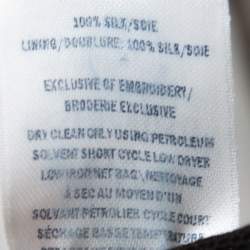 Pre Owned Oscar de la Renta Midnight Blue Silk Sequin Embellished Strapless Gown S