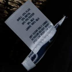 Pre Owned Oscar de la Renta Metallic Black/White Jacquard Knee Length Skirt M