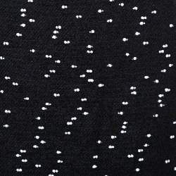 Pre Owned Oscar de la Renta Monochrome Tweed Fitted Short Skirt M