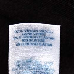 Pre Owned Oscar de la Renta Black Wool Paneled Short Skirt M