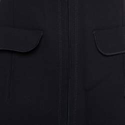 Pre Owned Oscar de la Renta Black Wool Paneled Short Skirt M