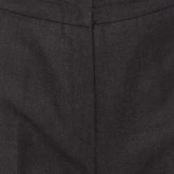 Pre Owned Oscar de la Renta Charcoal Grey Wool Straight Leg Trousers M