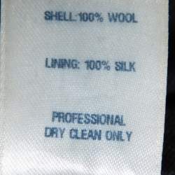 Pre Owned Oscar de la Renta Charcoal Grey Wool Straight Leg Trousers M