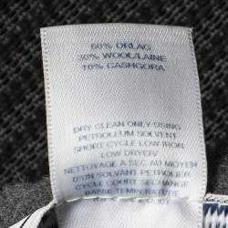 Pre Owned Oscar de la Renta Grey Orylag Wool Hooded Cape S